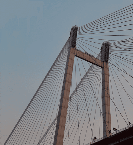 Cable-stayed bridge architecture in New Town, Kolkata