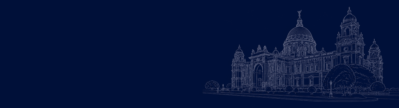 Line illustration of the Victoria Memorial in Kolkata